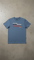 Camiseta moto azul escape